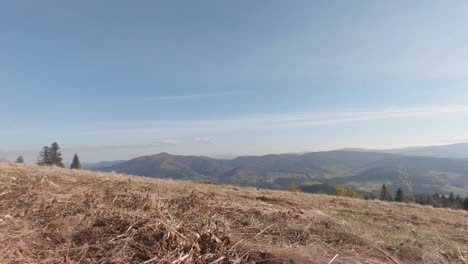Scenic-mountain-landscape-in-Poland-during-warm-autumn-day,-time-lapse