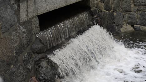 Cobblestone-Drain-with-Small-Waterfall