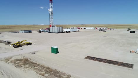 Drone-pad-overflight-fracking-operation-tractor-trailer-follow