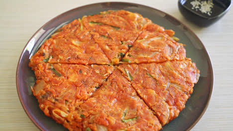 Korean-Kimchi-pancake-or-Kimchijeon---Fried-Mixed-Egg,-Kimchi,-and-Flour---Korean-food-style