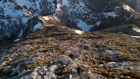 Man-alone-climbing-,-Sveti-Jure,-Park-prirode-Biokovo
