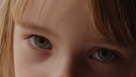 Close-up-of-a-little-girl's-blue-eyes-looking-at-the-camera