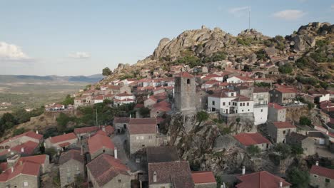 Portuguese-touristic-destination-known-as-Monsanto-village,-aerial-view-of-picturesque-town