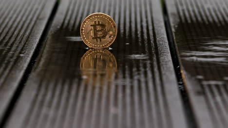 Eine-Bitcoin-Münze-Steht-Im-Regen