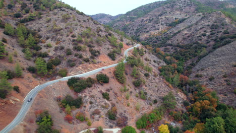 Drone-follows-car-in-Cyprus-mountains