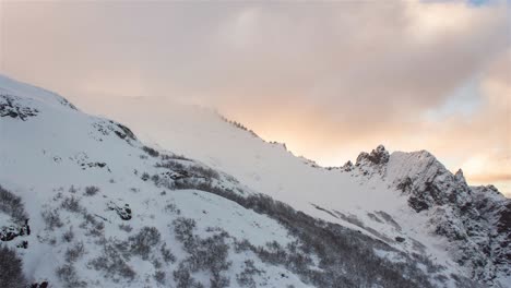 Time-lapse-detail-framing-the-edge-of-Cerro-Lopez-with-an-amazing-sunset-in-Bariloche,-Argentina