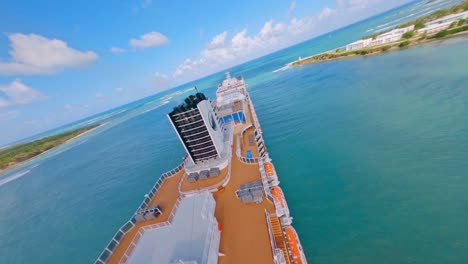Luxury-Cruise-Ship-At-The-Amber-Cove-Cruise-Terminal-In-Puerto-Plata,-Dominican-Republic