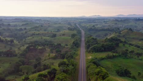 Aerial-View-Of-Highway-Connecting-Santo-Domingo-And-Samana-Peninsula-In-The-Dominican-Republic