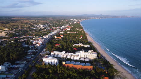 Travel-destination-resort-town-of-Vietnam-in-Mui-Ne-bay,-aerial-drone-view