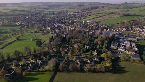 Large-Cotswold's-Village-Chipping-Campden-Gloucestershire-UK-Aerial-View-Colour-Graded