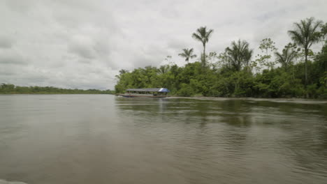 Amazonian-river-passenger-boat-travelling-at-speed-on-an-overcast-day