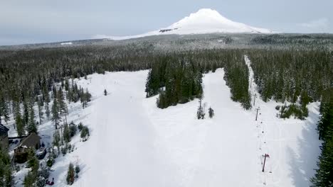 Antenne-über-Dem-Skilift-Mt-Hood-Wiesen