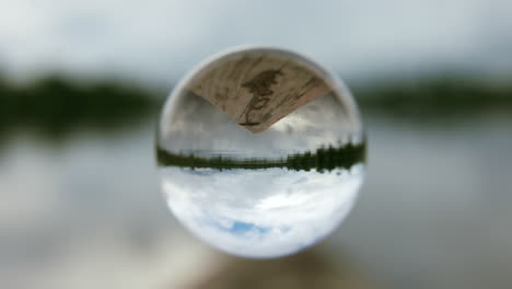 Daytime-boat-trip-down-the-Amazon-refractive-image-in-a-bubble