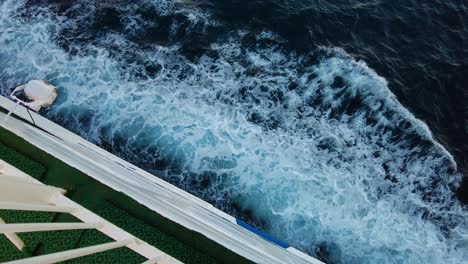 Sea-waves-created-by-the-moving-ferry-boat-on-the-Adriatic-Sea-in-Croatia