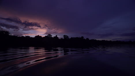 Night-time-pan-shot-across-the-Amazon-river