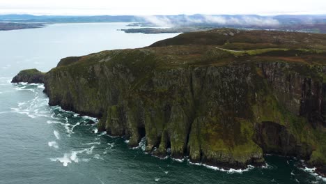 Picturesque-Aerial-View-of-Horn-Head-Peninsula-Coastline-in-Ireland---Aerial