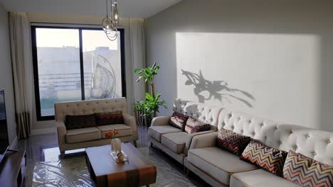 Cosy-Interior-Designed-Living-Room-In-Toot-Villa,-Jeddah-Saudi-Arabia