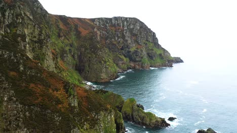 Dramatic-Sea-Cliffs-of-Horn-Head-Peninsula,-Ireland---Aerial