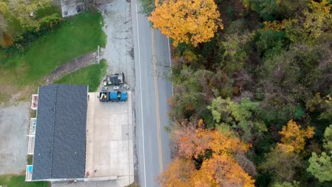Aerial-footage-of-Fall-Foliage-in-Bridgeville-Borough-in-Pennsylvania