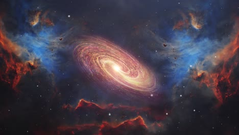 4K-universe,-spiral-galaxy-and-cloud-nebula