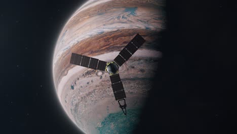 Juno-Space-Probe-Orbiting-the-Gas-Giant-of-Jupiter