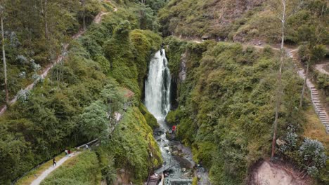 Cascading-View-Of-Peguche-Waterfall-In-Otavalo