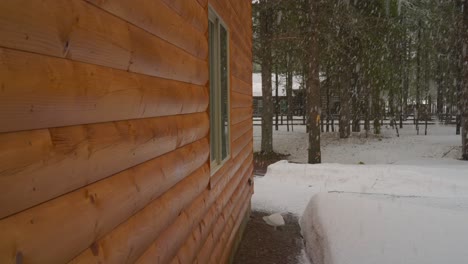 Side-of-a-cabin-during-a-snow-storm
