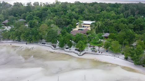aerial-landscape-of-white-sand-beach-coastline-on-Leebong-private-island-in-Belitung-Indonesia