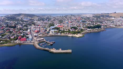 Aerial-View-Of-City-Of-Ancud-In-Province-Of-Chiloe