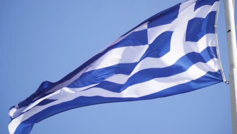 Shot-of-a-Greek-flag-in-Athens-flying-in-the-wind