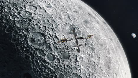 Estación-Espacial-Futurista-Que-Orbita-La-Luna
