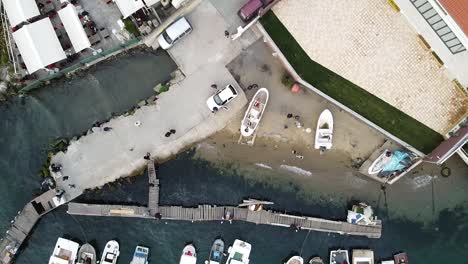 Boat-ramp-with-boats-at-dock-on-the-Bosphorus,-Istanbul,-Turkey