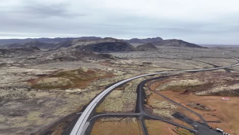 Route-1,-National-Road-With-Icelandic-Landscape-From-Above-In-South-Iceland