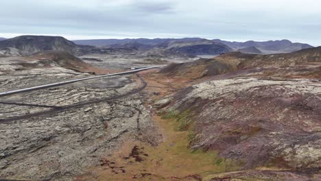 Flying-Over-The-Hills-Towards-The-Ring-Road-Near-The-Hellisheidi-In-South-Iceland