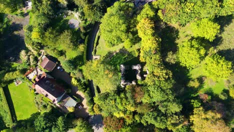 High-Altitude-Birds-Eye-View-of-the-Ruins-of-Sutton-Valence-Castle