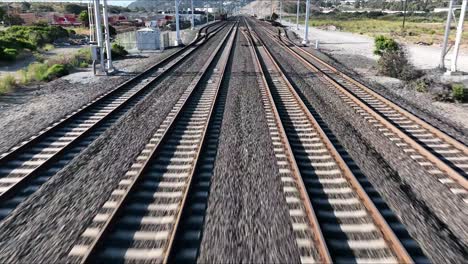 Train-tracks,-flyby,-South-San-Francisco