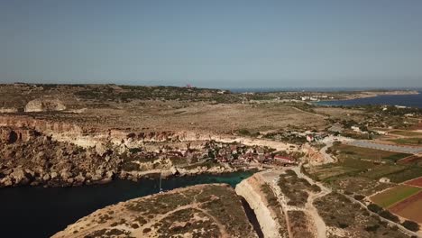The-village-of-the-famous-movie-scene,-Popeye,-named-The-Popeye-village-in-Malta