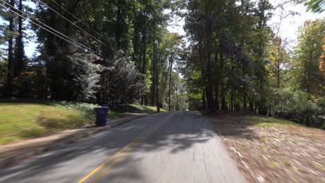 southwest,-Atlanta,-back-street,-trees,-long-road,-mid-day,-drive,-ride,-scenery,-cruise,-city,-traffic,-cars,-parking-lot-,neighborhood