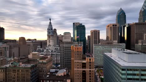 aerial-tilt-up-Philadelphia-Pennsylvania-skyline