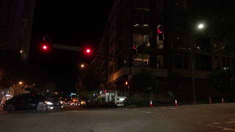 downtown,-atlanta,-traffic-light,-red-light,-stop-sign,-Peachtree-street