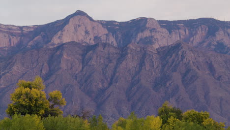 Steady-shot-of-the-Sandia-Mountains-in-Albuquerque-New-Mexico-during-sunset