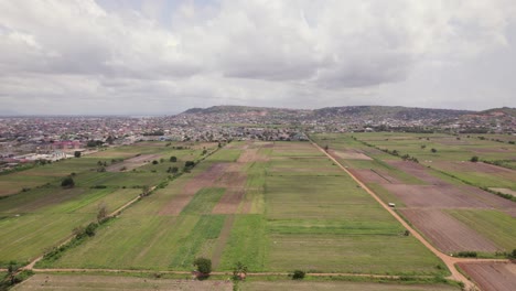 Aerial-Shot-of-Crop-Plantation-in-Accra-Ghana