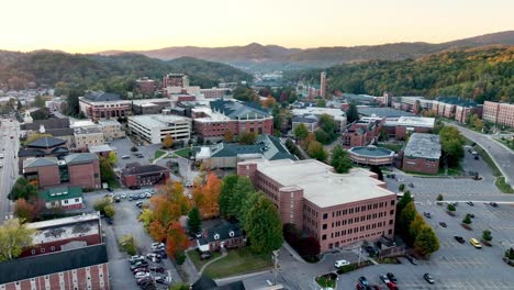 Aerial-Appalachian-State-University-Campus-In-Boone-NC,-North-Carolina