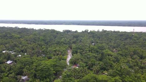 Amazonia-indigenous-village-into-forest-with-river