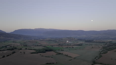 Aerial-Panoramic-View-Over-Tremp-Valley-In-Catalonia,-Spain