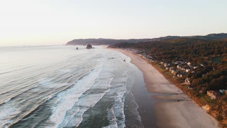 Sunset-Drone-Shot-of-Beach
