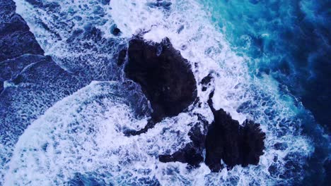 Dron-shot-of-mountains-and-big-waves-in-Canary-Island