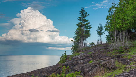 Time-lapse-of-storm-clouds-building-near-the-shore-of-Lake-Superior