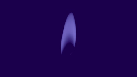 Blue-Flame-Flickering-From-Wind-on-Pure-Purple-Background,-Static-Aesthetic-Shot