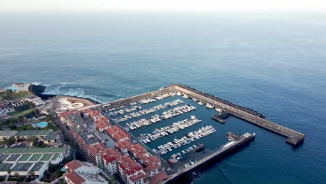 Top-view-of-harbor-in-Tenerife,-Spain